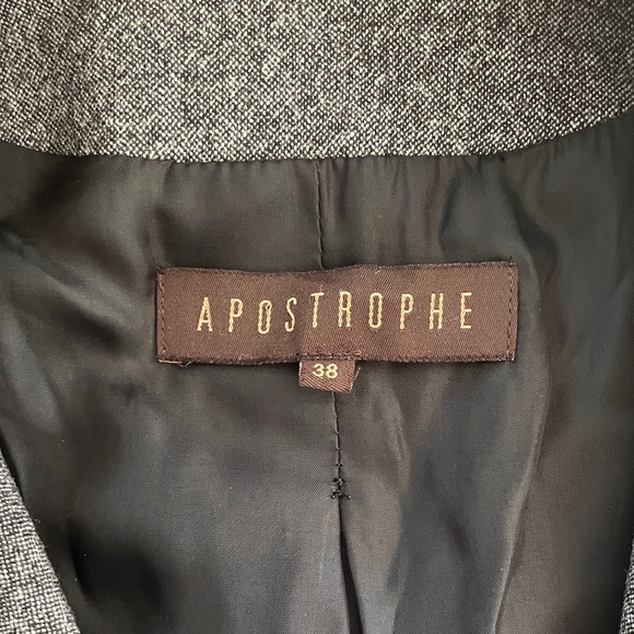 Apostrophe Paris Gray Wool Blend Blazer Jacket - Sz EU 38 (S) - Picture 10 of 16